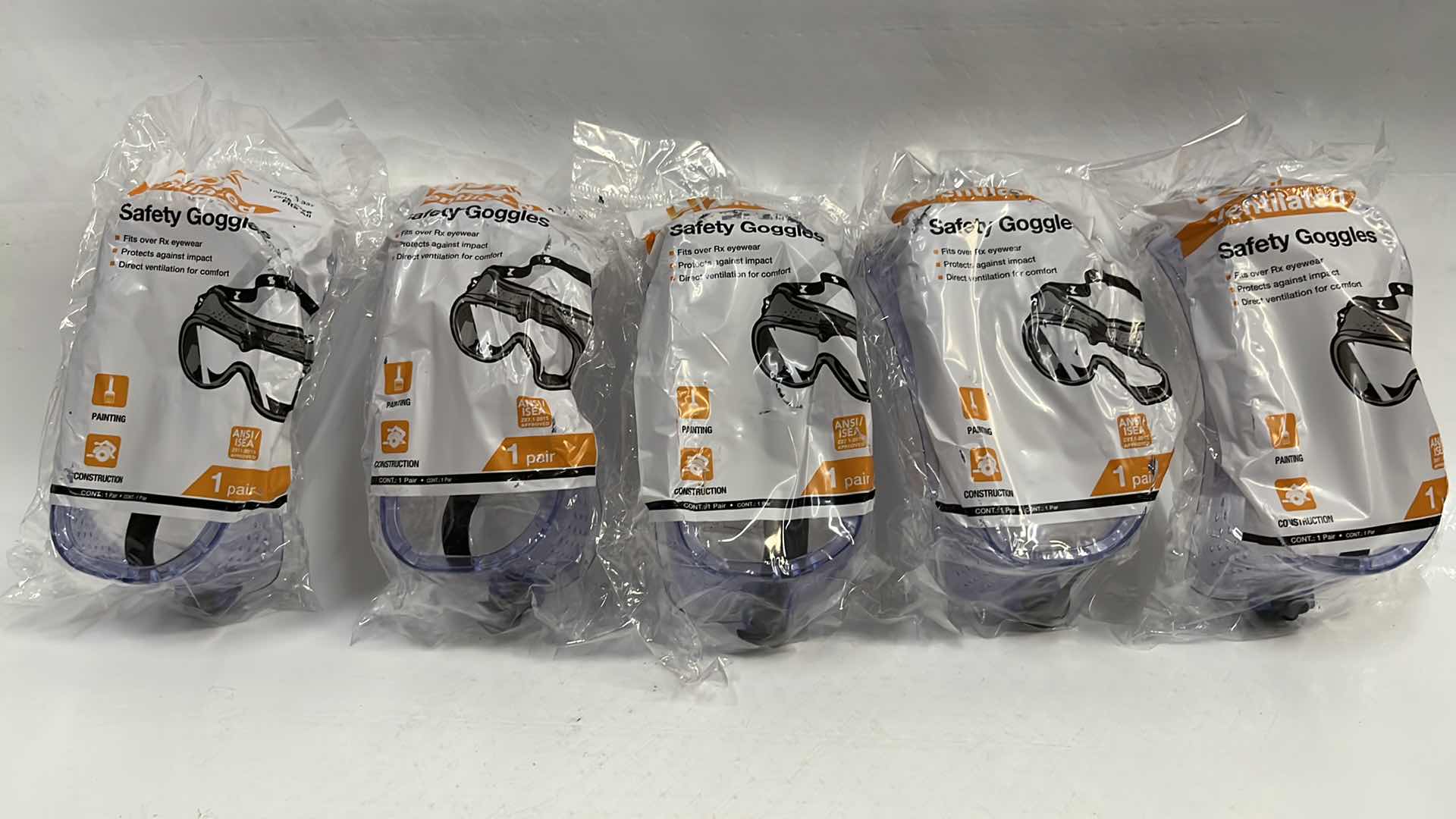 Photo 1 of 5- NEW HDX VENTILATED SAFETY GOGGLES FOR PAINTING/CONSTRUCTION(1005 134 337)