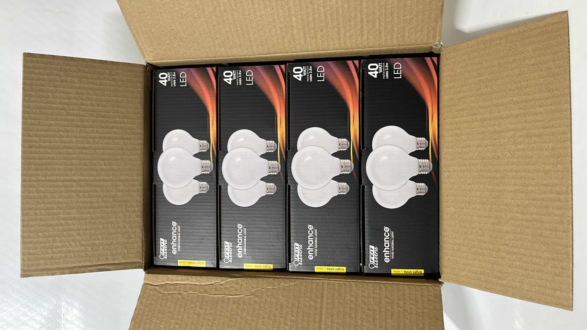 Photo 2 of 4- NEW FEIT ELECTRIC 40 WATT G25 LED DIMMABLE FILAMENT BULBS, BRIGHT WHITE 3000K, 3-PACK (G2540W930CA/FIL/3)