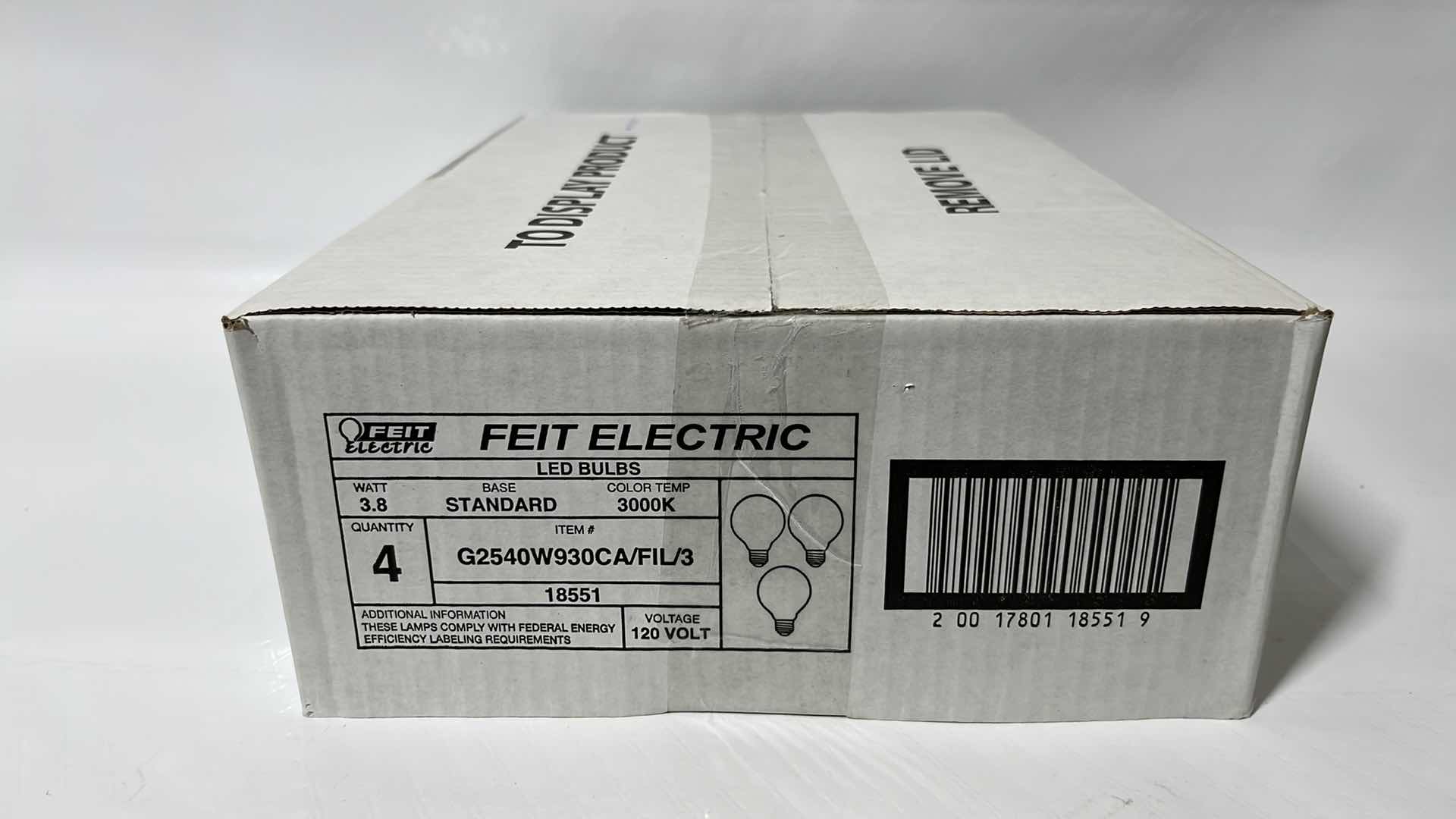 Photo 8 of 4- NEW FEIT ELECTRIC 40 WATT G25 LED DIMMABLE FILAMENT BULBS, BRIGHT WHITE 3000K, 3-PACK (G2540W930CA/FIL/3)
