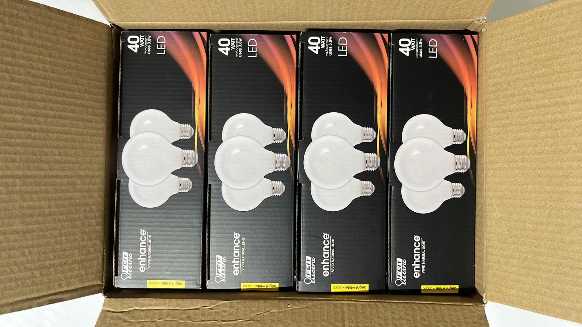 Photo 4 of 4- NEW FEIT ELECTRIC 40 WATT G25 LED DIMMABLE FILAMENT BULBS, BRIGHT WHITE 3000K, 3-PACK (G2540W930CA/FIL/3)