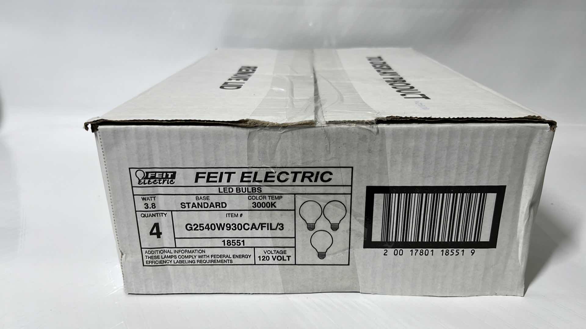 Photo 8 of 4- NEW FEIT ELECTRIC 40 WATT G25 LED DIMMABLE FILAMENT BULBS, BRIGHT WHITE 3000K, 3-PACK (G2540W930CA/FIL/3)