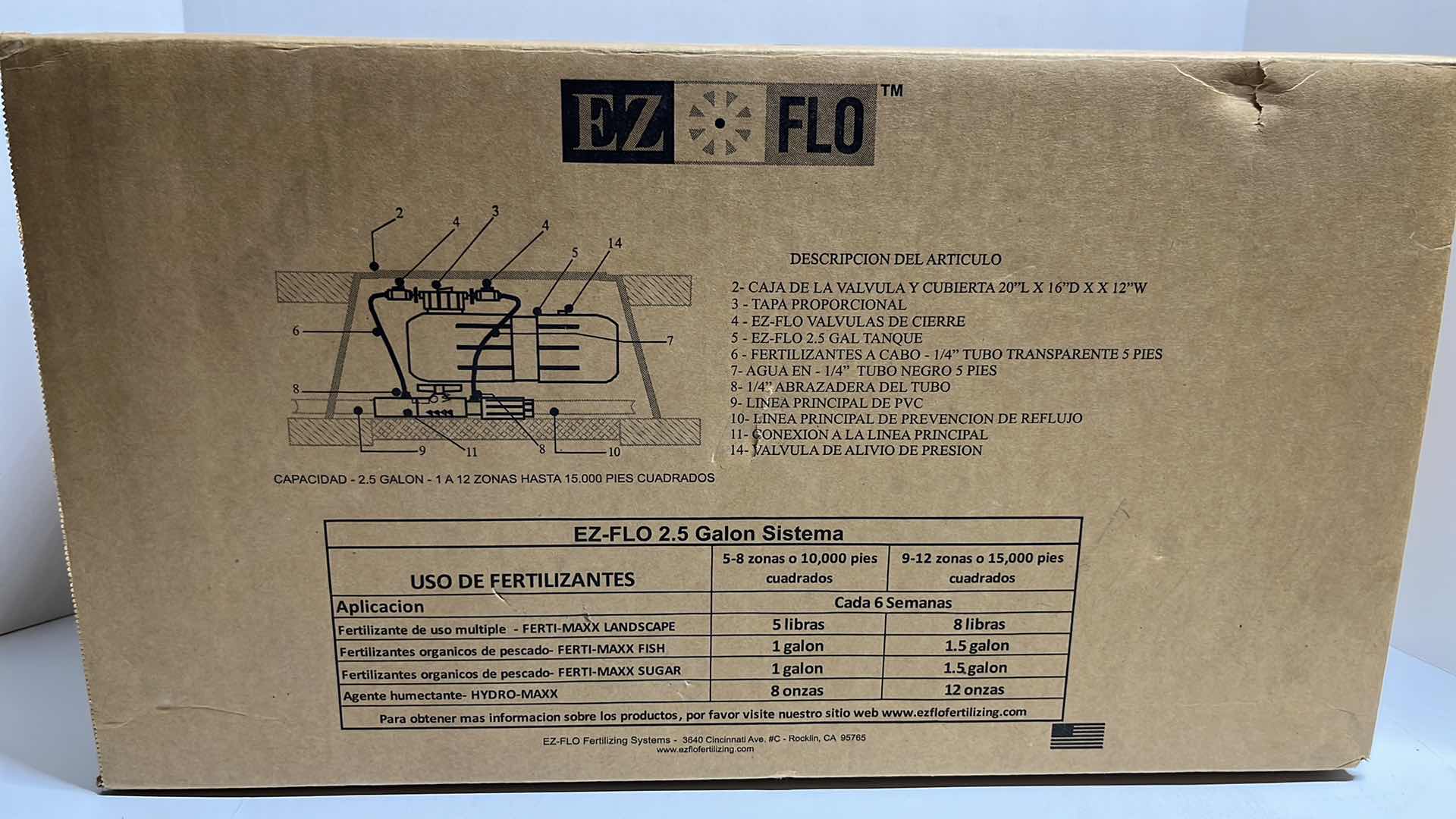 Photo 4 of NEW EZ-FLO 2.5 GALLON MAIN LINE DISPENSING SYSTEM STANDARD CAPACITY FERTILIZER INJECTOR #EZOO3CX