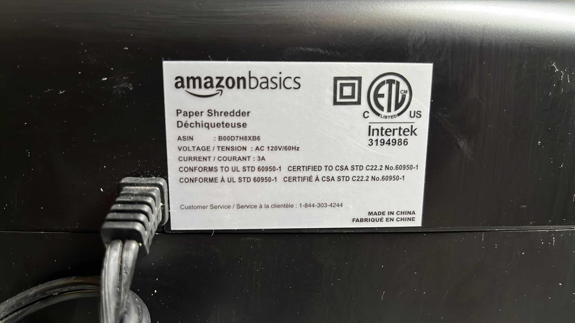 Photo 6 of AMAZON BASICS 12-SHEET STRIP-CUT PAPER CD CREDIT CARD SHREDDER ASIN B00D7H8XB6