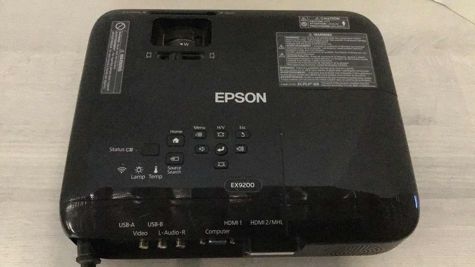 Photo 2 of EPSON EX9200 PRO WIRELESS 3LCD PROJECTOR MODEL H722A