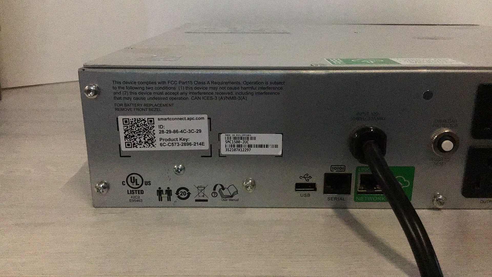 Photo 3 of APC SMART-UPS C1500 BACKUP BATTERY POWER SUPPLY SMC1500-2UCAPC SMART-UPS C1500 BACKUP BATTERY POWER SUPPLY MODEL SMC1500-2UC