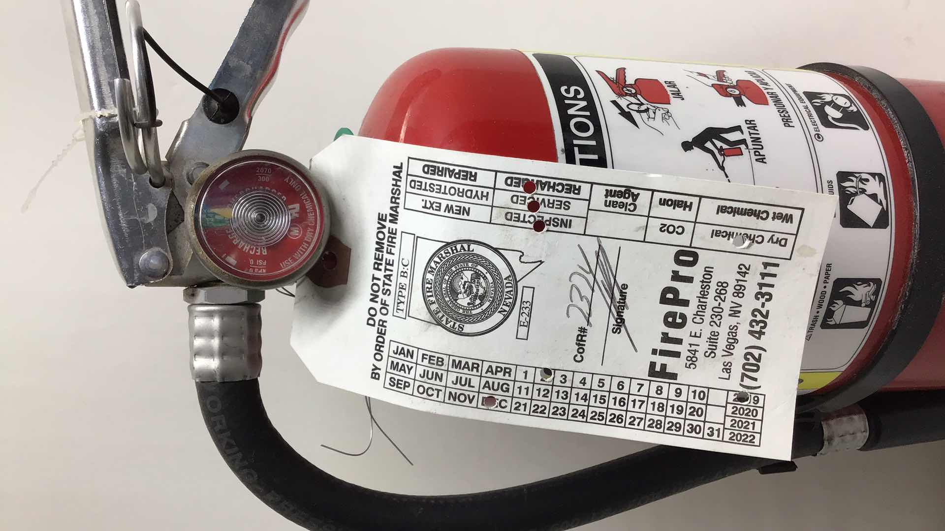 Photo 2 of AMEREX FIREPRO FIRE EXTINGUISHER MODEL B500