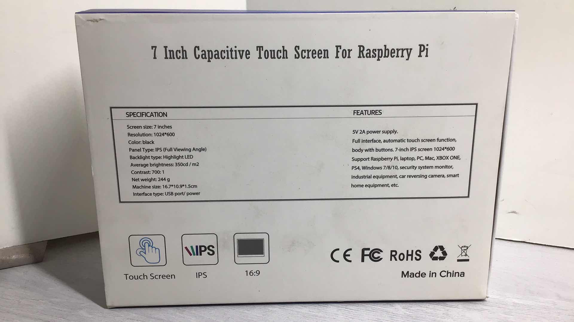 Photo 2 of NEW 7 INCH CAPACITIVE TOUCH SCREEN FOR RASPBERRY PI