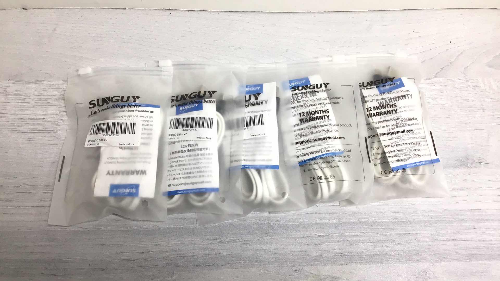 Photo 1 of NEW SUNGUY TYPE C CABLE 2 PACKS (5PK)