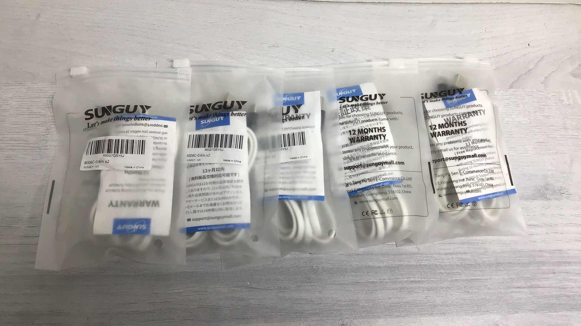 Photo 1 of NEW SUNGUY TYPE C CABLE 2 PACKS (5PK)