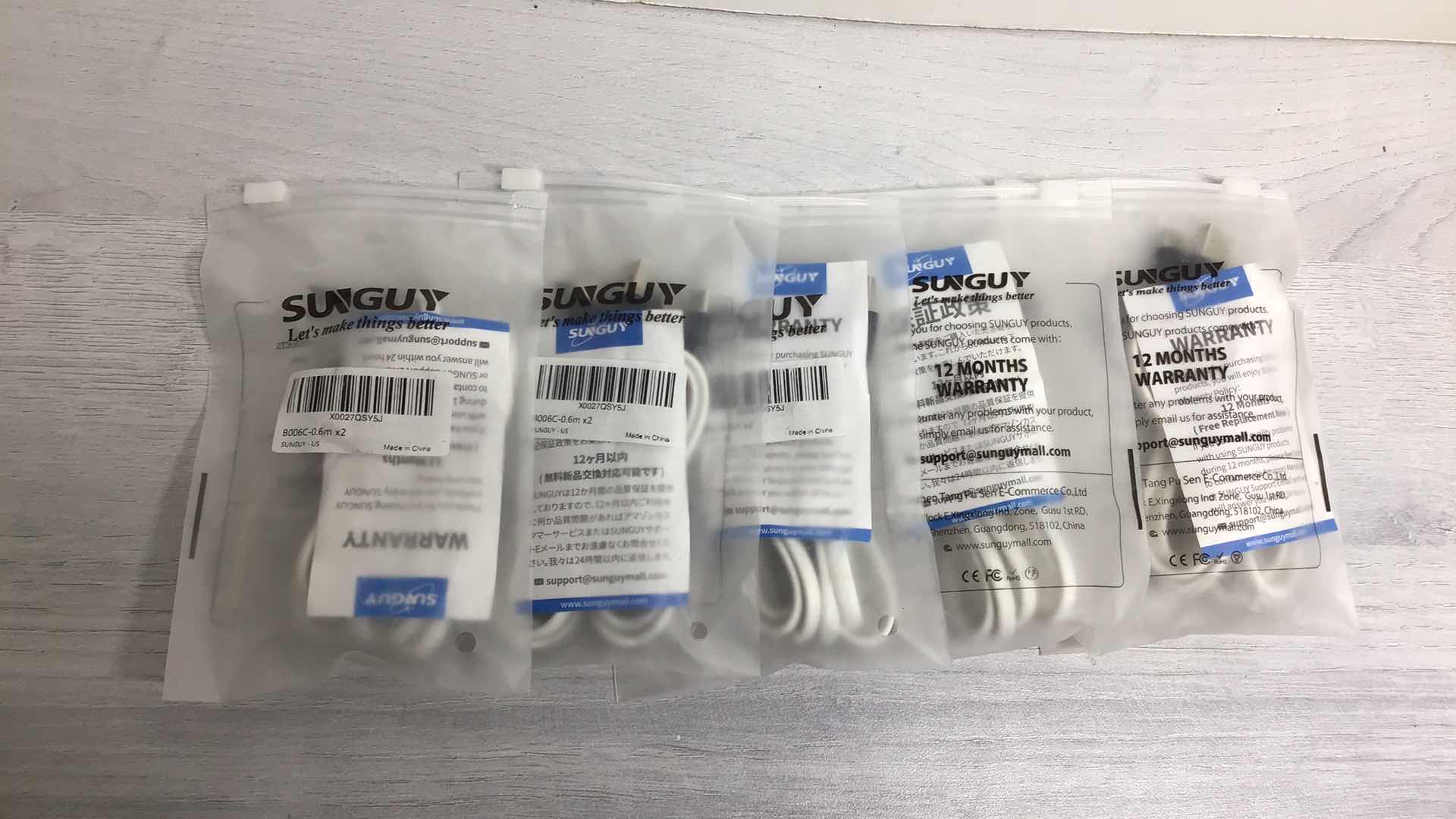 Photo 1 of NEW SUNGUY TYPE C CABLE 2 PACKS (5PK)