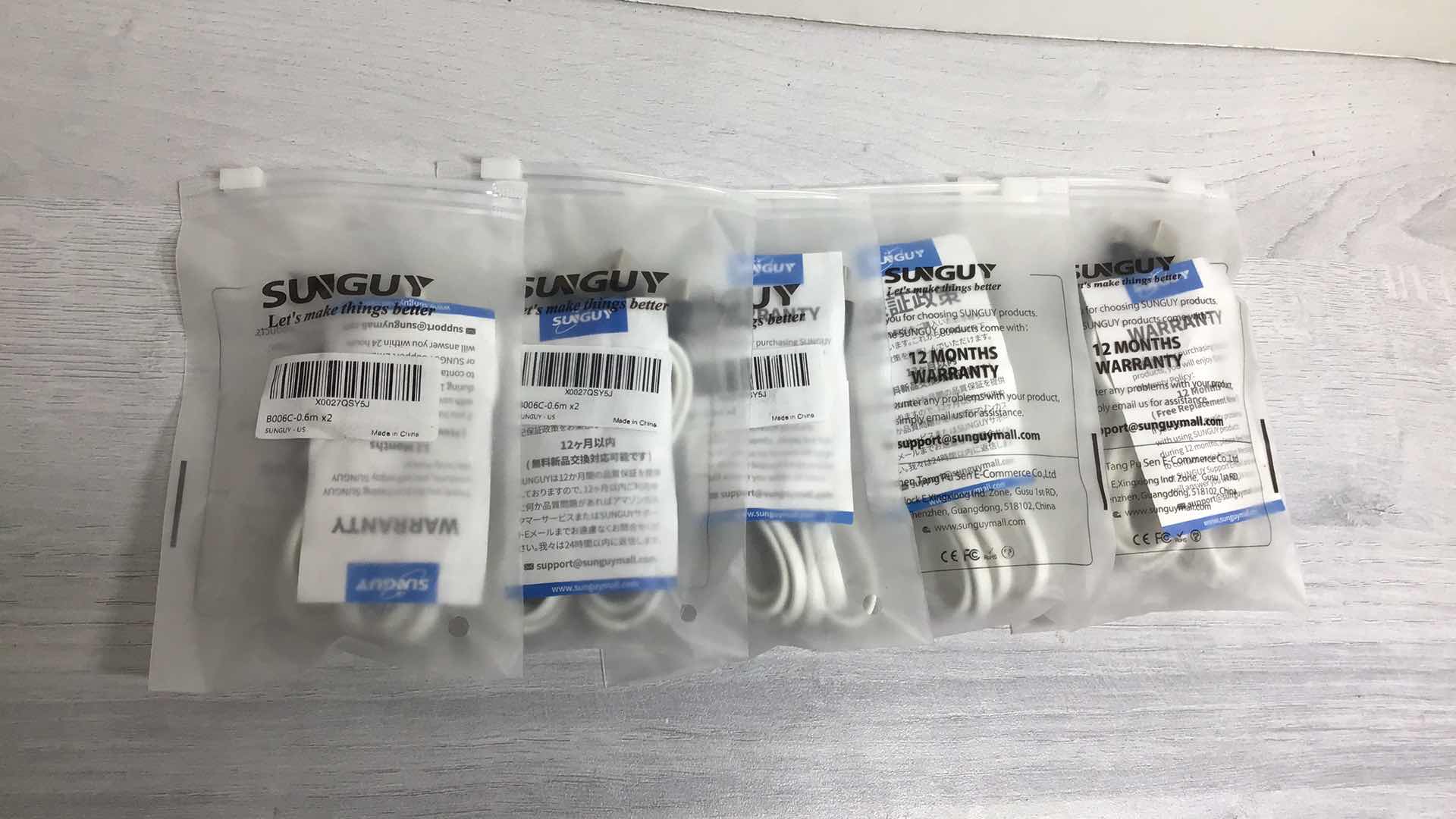 Photo 1 of NEW SUNGUY TYPE C CABLE 2 PACKS (5PK)