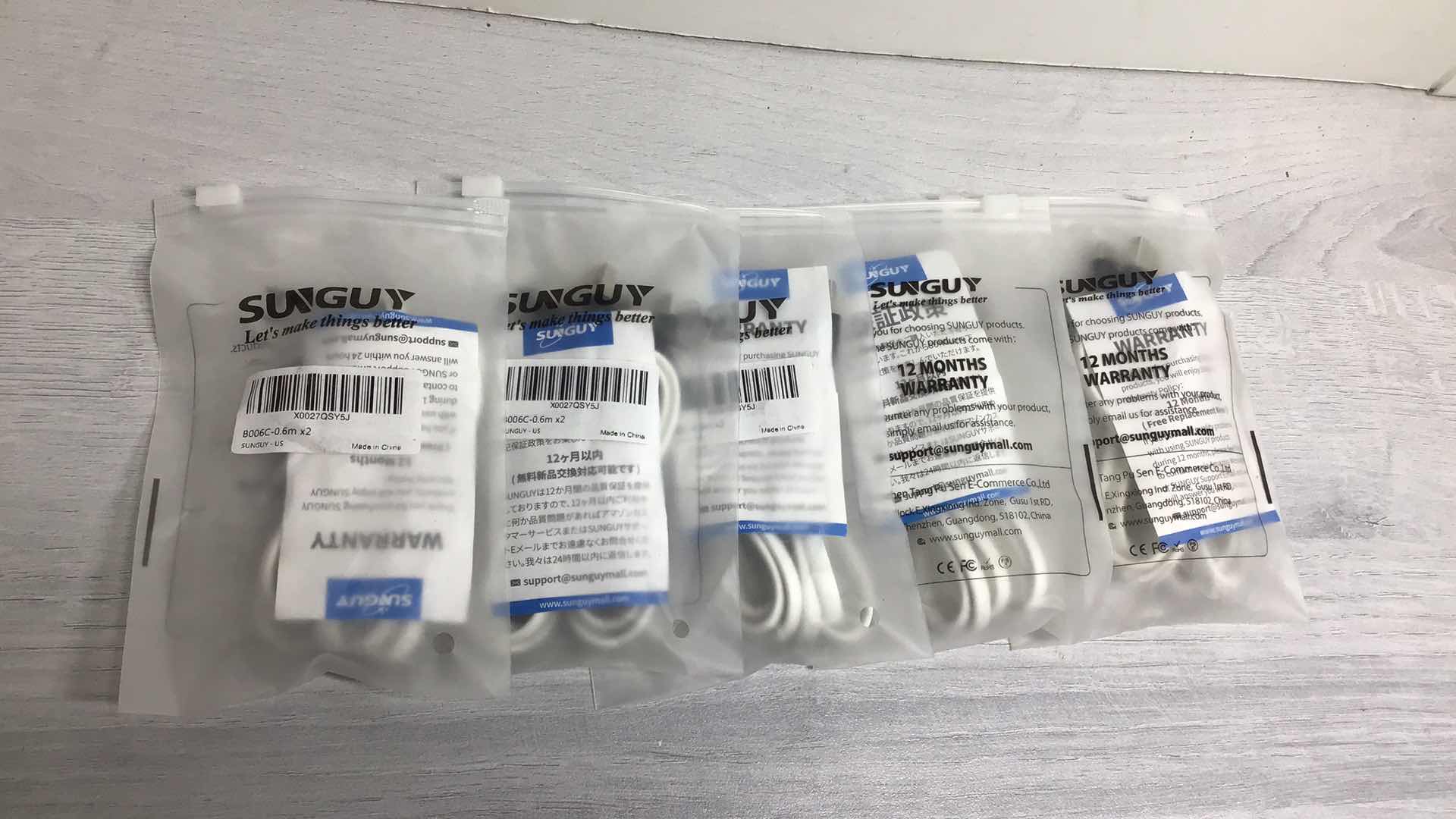 Photo 1 of NEW SUNGUY TYPE C CABLE 2 PACKS (5PK)