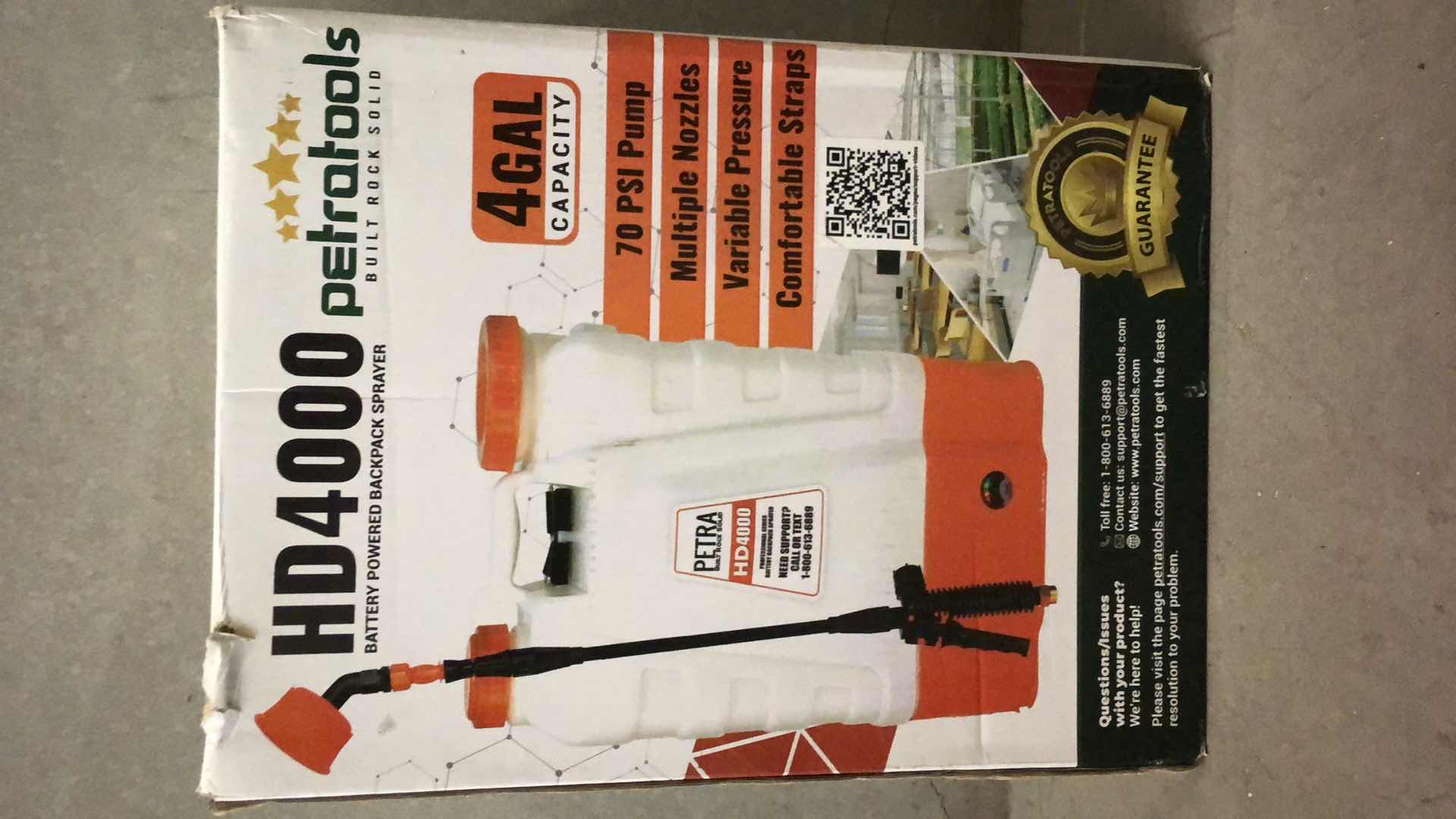 Photo 1 of NEW PETRATOOLS BATTERY POWERED 4GAL BACKPACK SPRAYER HD4000