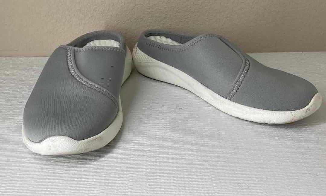 Photo 10 of CROCS BLACK RUBBER SLIP ONS WOMENS SIZE 7 & CROCS GRAY/WHITE LITE RIDE SLIP ONS WOMENS SIZE 7