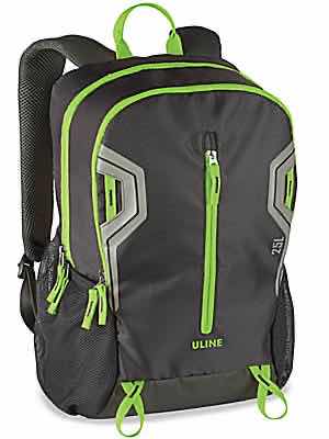 Photo 1 of NEW ULINE 25L BLACK/LIME/GRAY BACKPACK