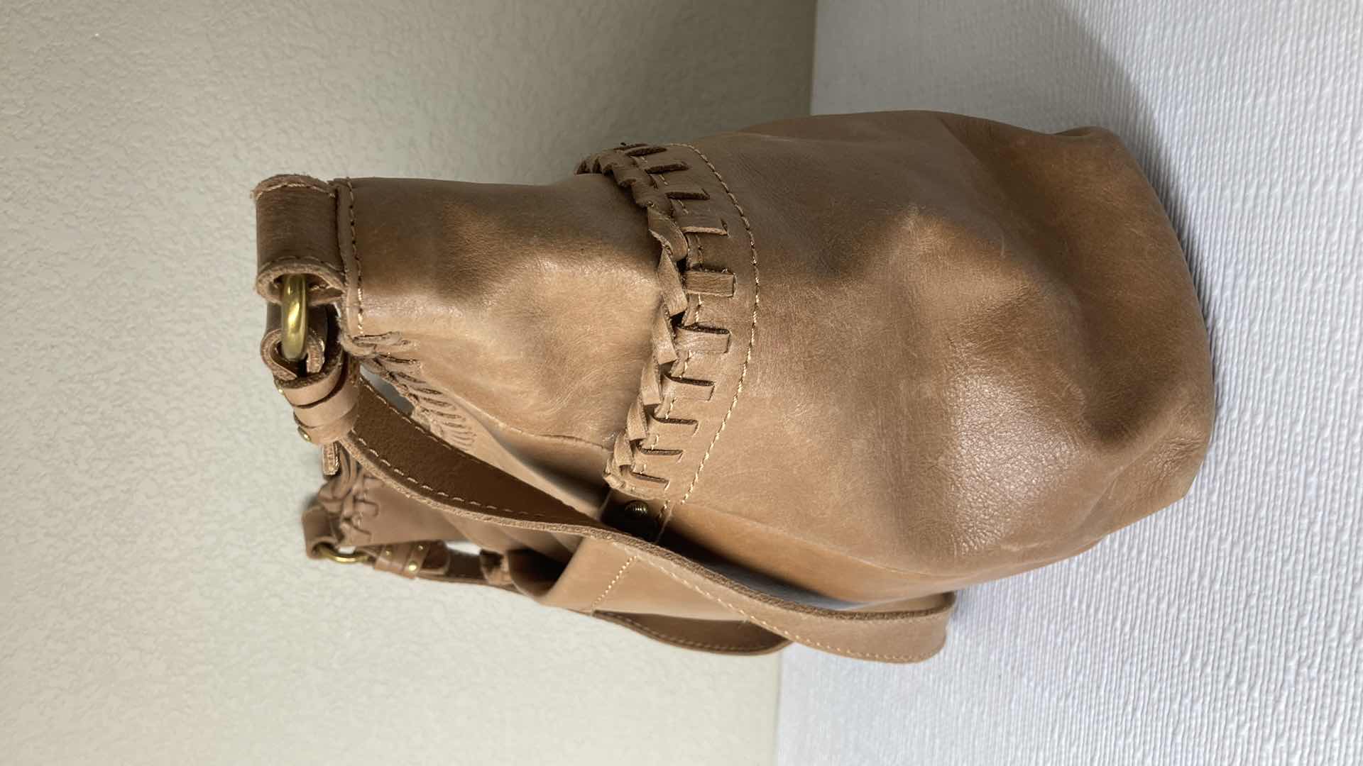 Photo 2 of THE SAC COLLECTIVE RUSTIC TAN LEATHER PURSE