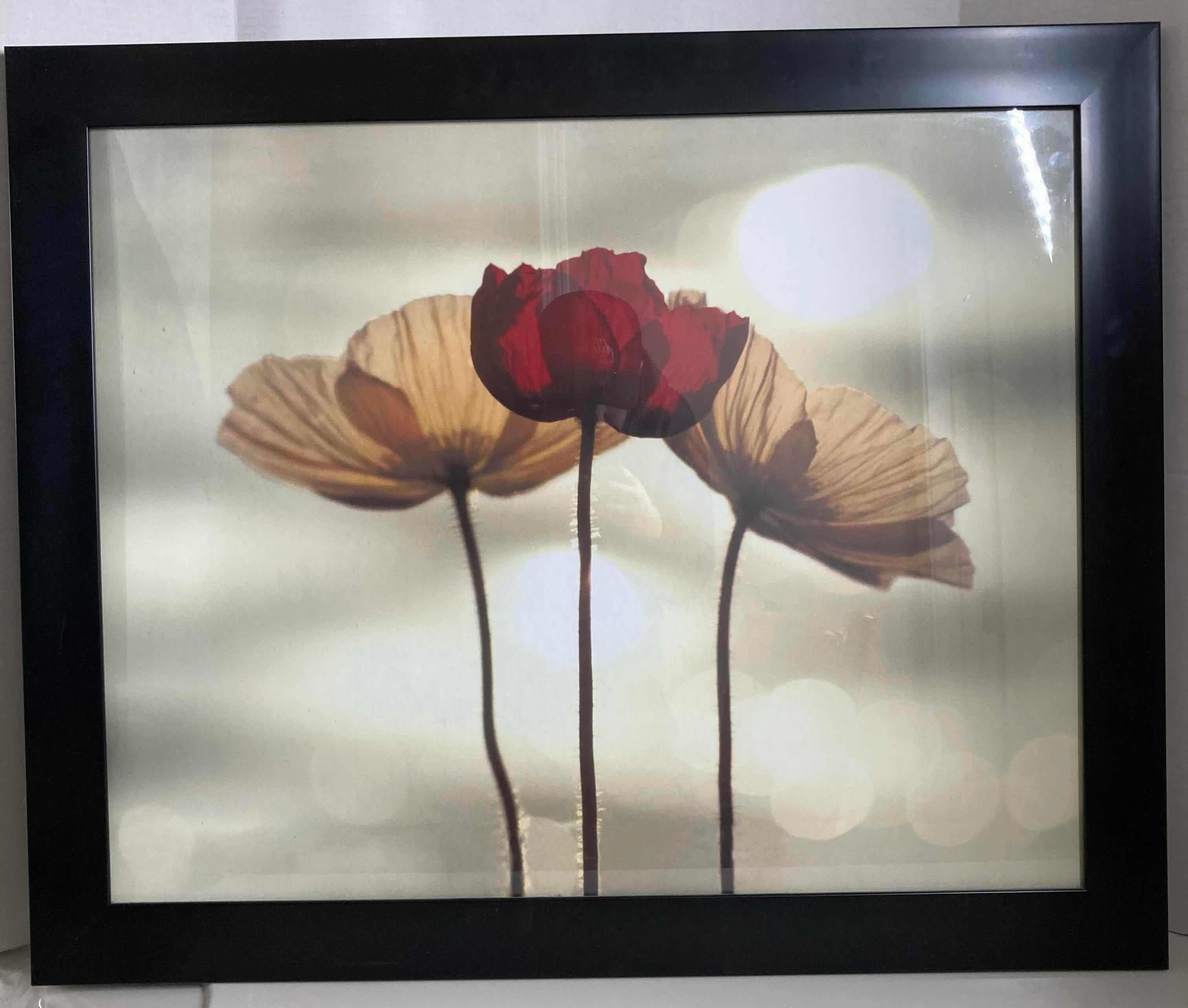 Photo 1 of ICELANDIC POPPY FLOWERS FRAMED ARTWORK 34” X 28”