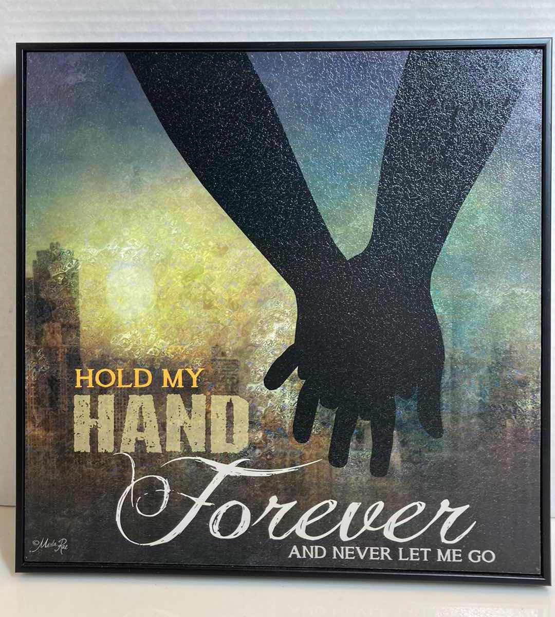 Photo 3 of LOVE YOU TO THE MOON AND BACK & HOLD MY HAND FOREVER AND NEVER LET ME GO FIBERBOARD ARTWORK BY MARLA RAE 12” X 12”