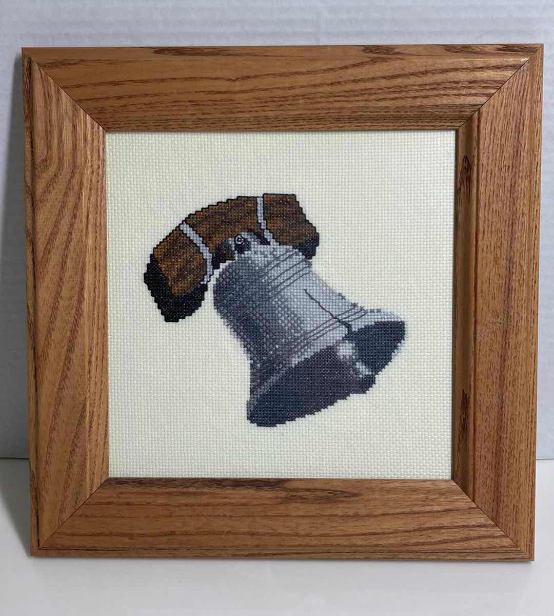 Photo 1 of LIBERTY BELL EMBROIDERY CROSS STITCH FRAMED ARTWORK BY LOCAL ARTIST 2002 11” X 11”