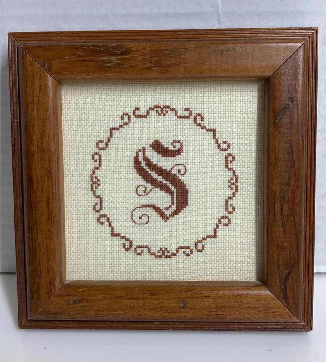 Photo 1 of CALLIGRAPHY S EMBROIDERY CROSS STITCH FRAMED ARTWORK BY LOCAL ARTIST 5.5” X 5.5”