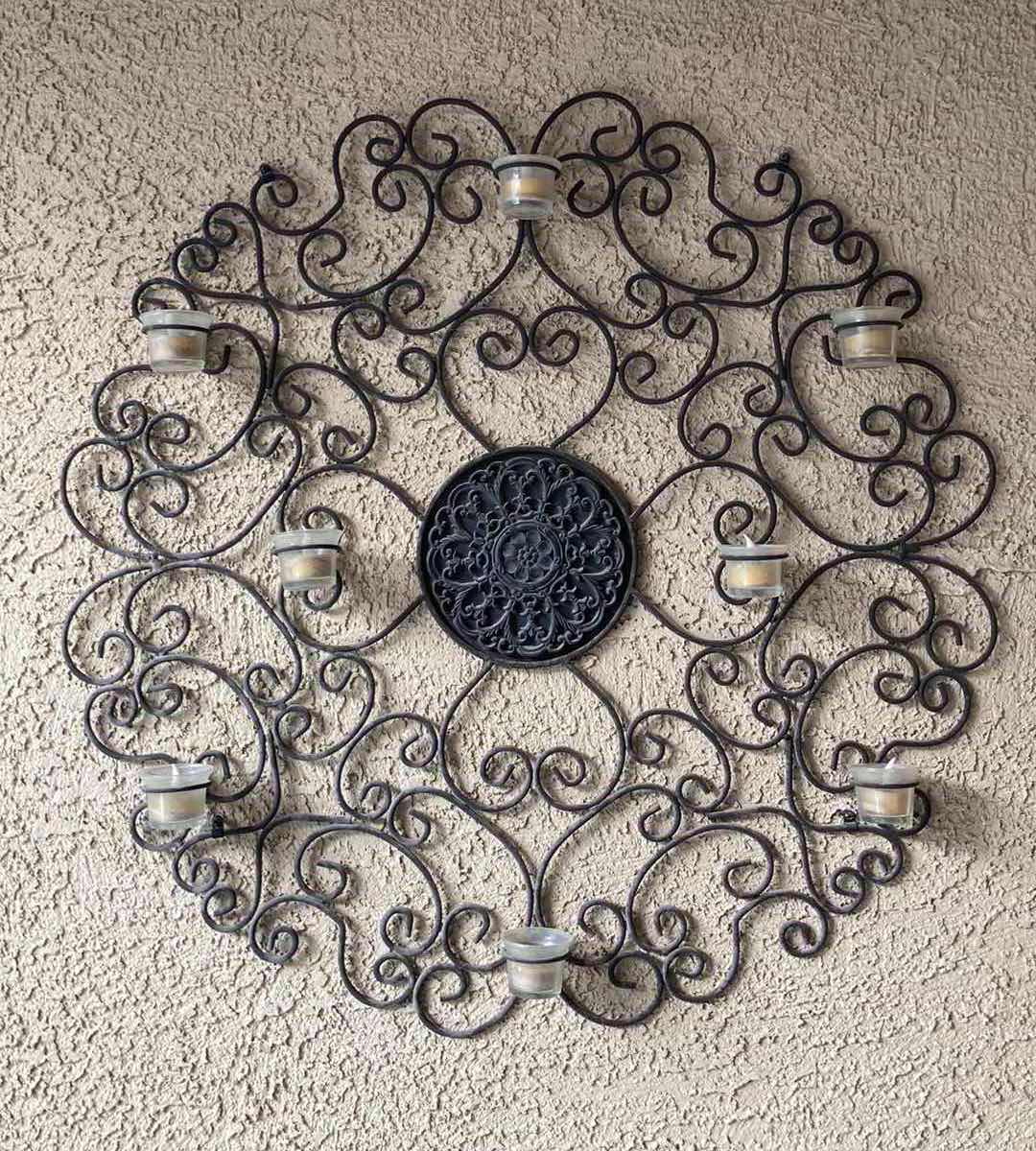 Photo 1 of ORNATE METAL OUTDOOR TEA LIGHT CANDLE HOLDER 33.5” X 33.5”
