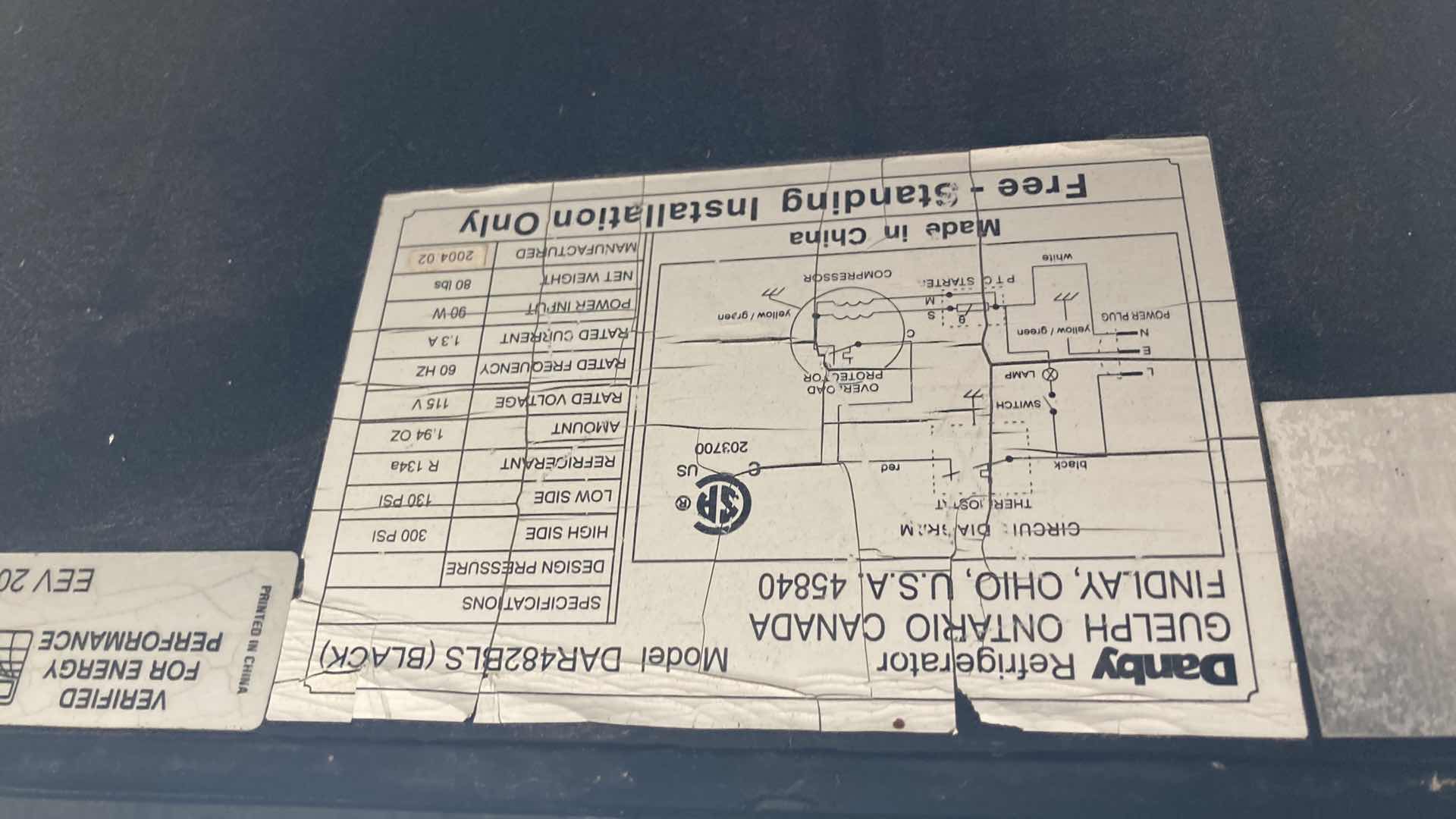 Photo 6 of DARBY OUTDOOR MINI REFRIGERATOR MODEL DAR482DLS