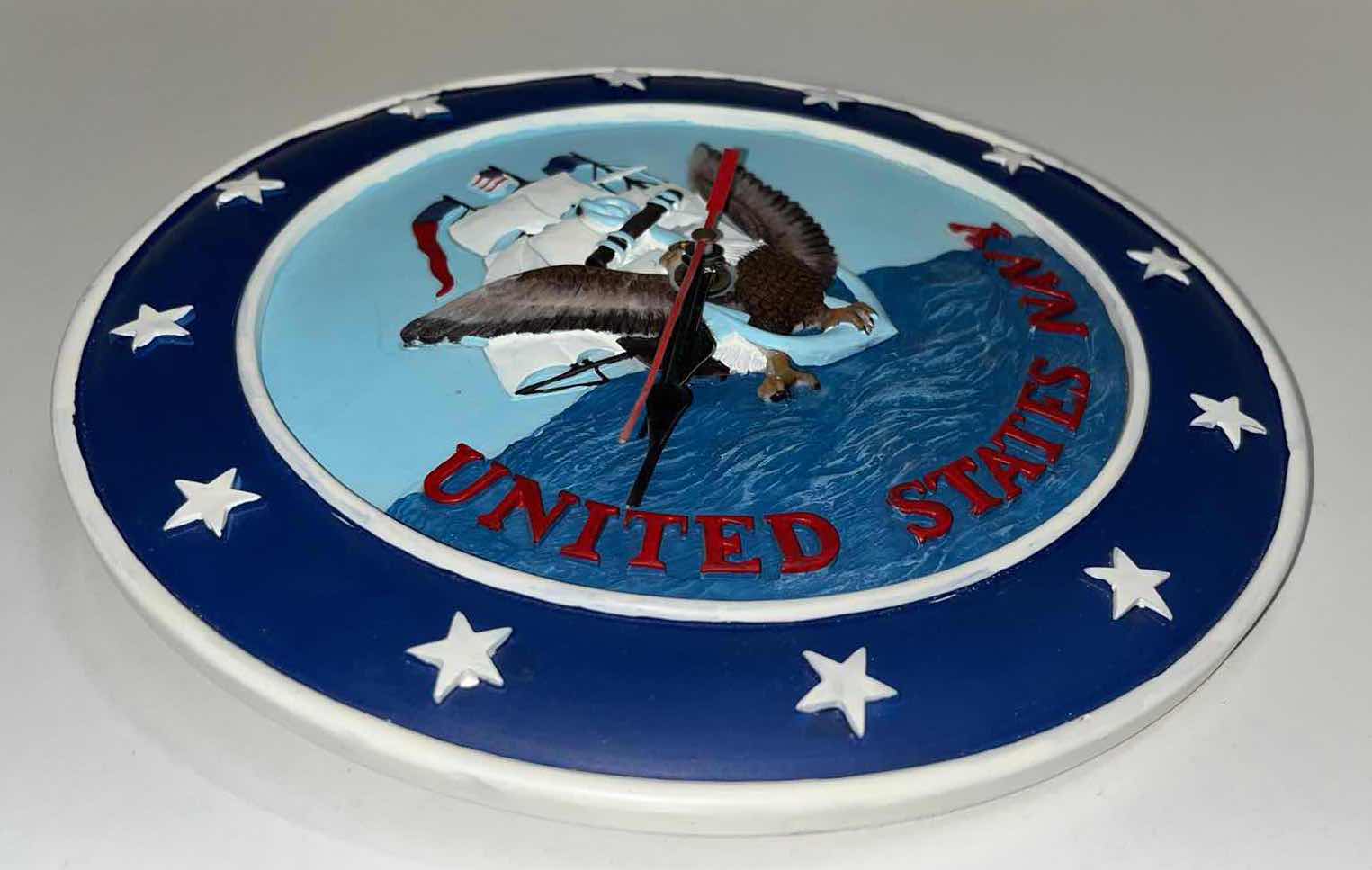 Photo 2 of RESIN 10” UNITED STATES NAVY BATTERY OPERATED CLOCK