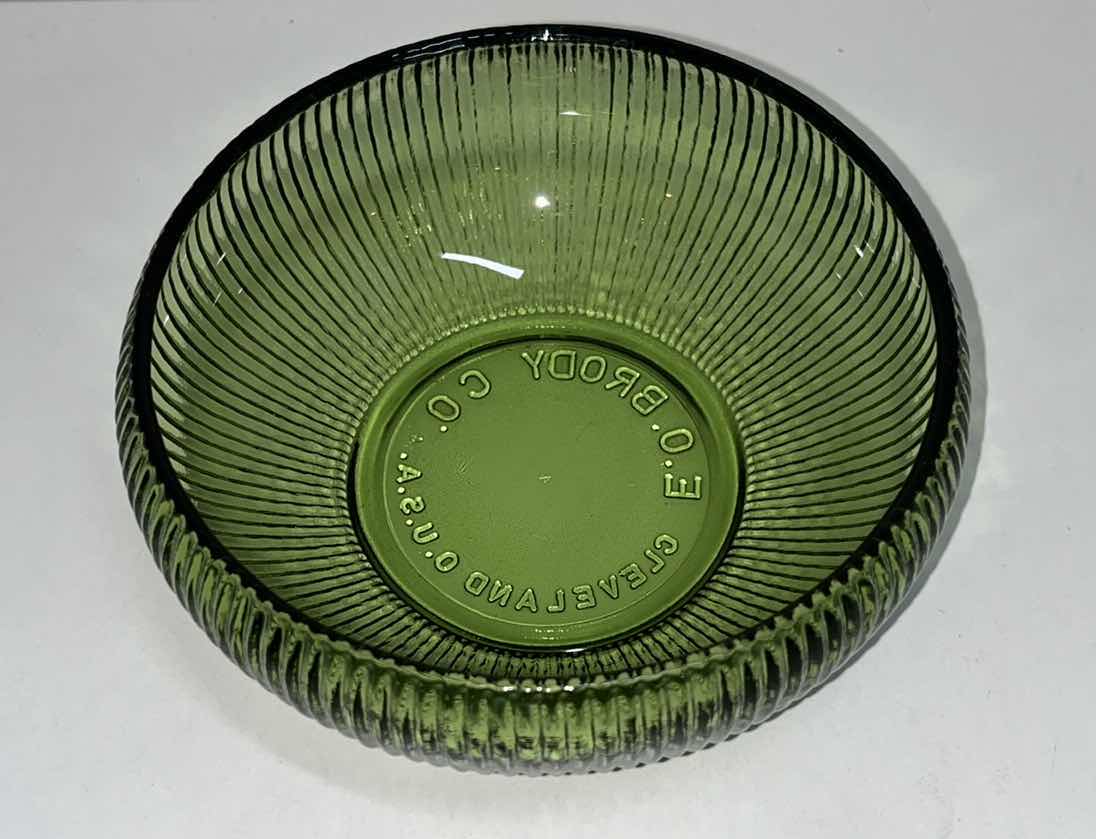 Photo 3 of VINTAGE GREEN GLASS BOWLS (3)