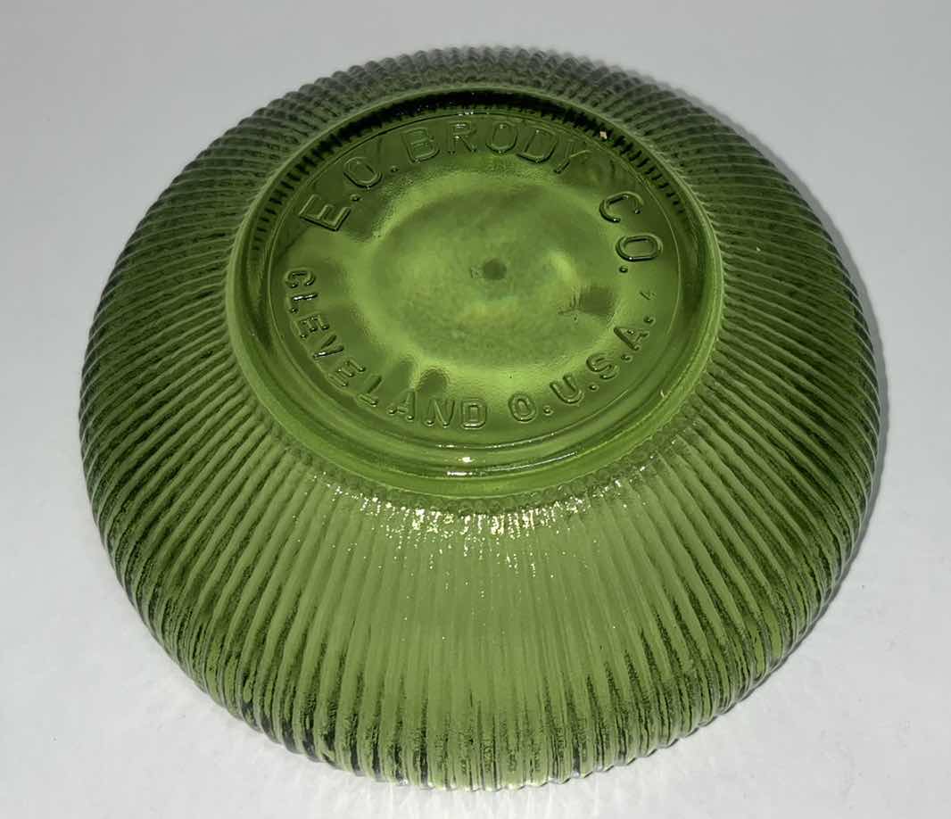 Photo 5 of VINTAGE GREEN GLASS BOWLS (3)