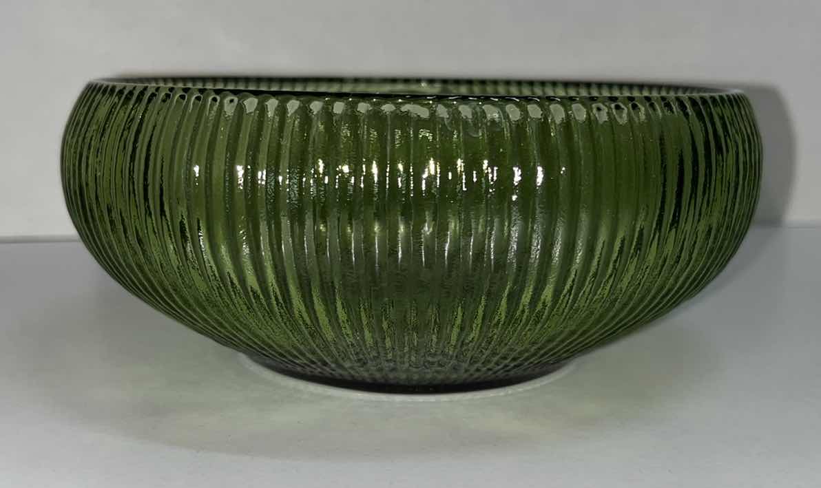 Photo 4 of VINTAGE GREEN GLASS BOWLS (3)