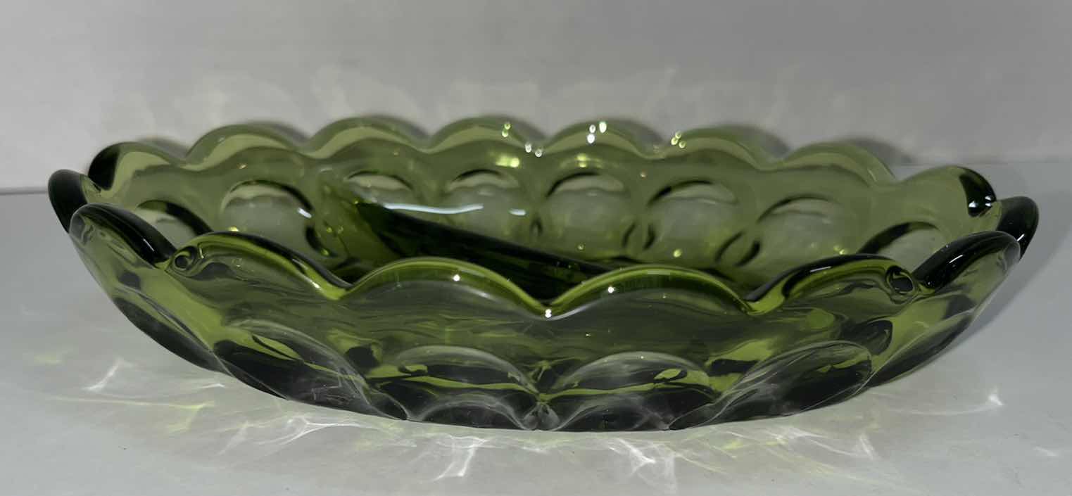 Photo 7 of VINTAGE GREEN GLASS BOWLS (3)