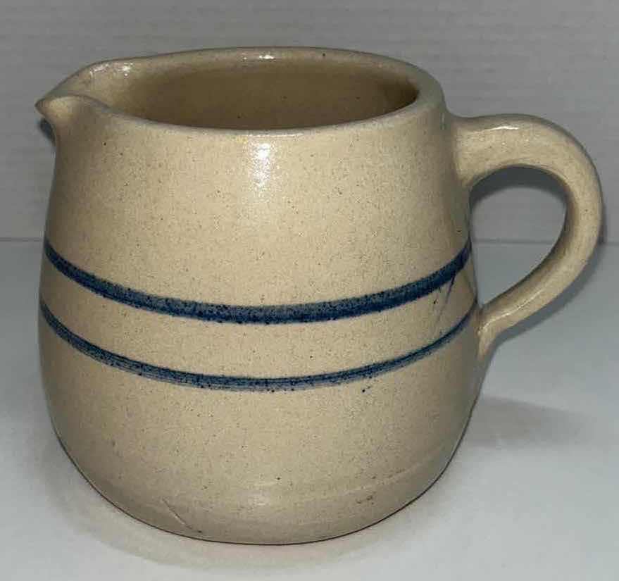 Photo 9 of ANTIQUE ADVERTISING CROCK JUG FROM D. MILLER & CO 1960-62 7” X 7” H12”, VINTAGE STONEWARE CROCK PITCHER H4.75” & STONEWARE CROCK JAR H5.25”