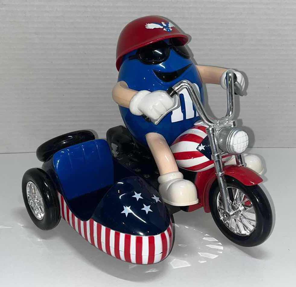 Photo 1 of M&M’S RED WHITE & BLUE MOTORCYCLE CANDY DISPENSER
