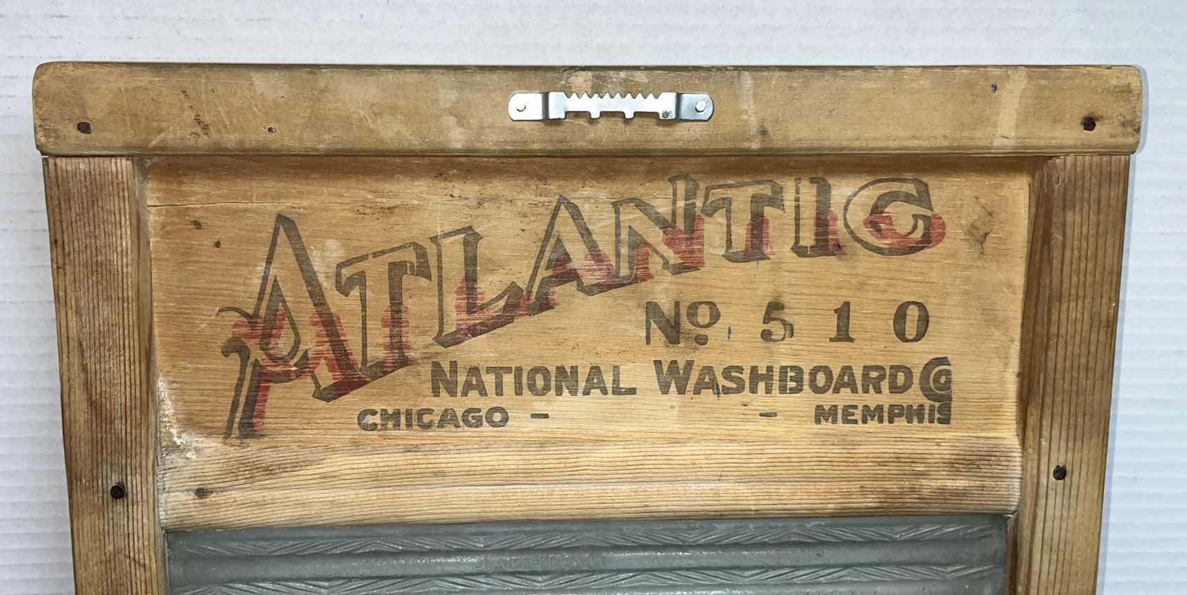Photo 4 of NATIONAL WASHBOARD CO. NO 511 ATLANTIC CRYSTAL RIBBED WASHBOARD H24”