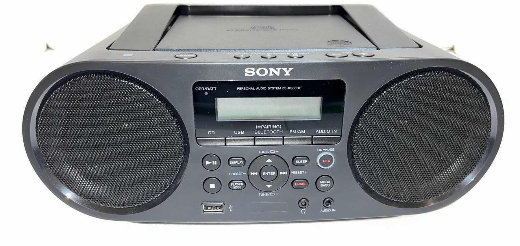 Photo 1 of NEW SONY PORTABLE BLUETOOTH DIGITAL TURNER AM/FM CD PLAYER MEGA BASS REFLEX STEREO SOUND SYSTEM, MODEL ZS-RS60BT