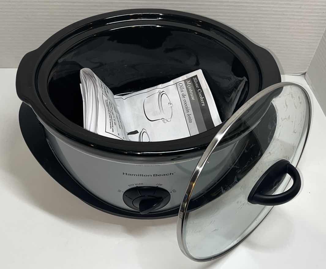 Photo 2 of HAMILTON BEACH 4 QUART OVAL SLOW COOKER, BLACK/STAINLESS MODEL 33141