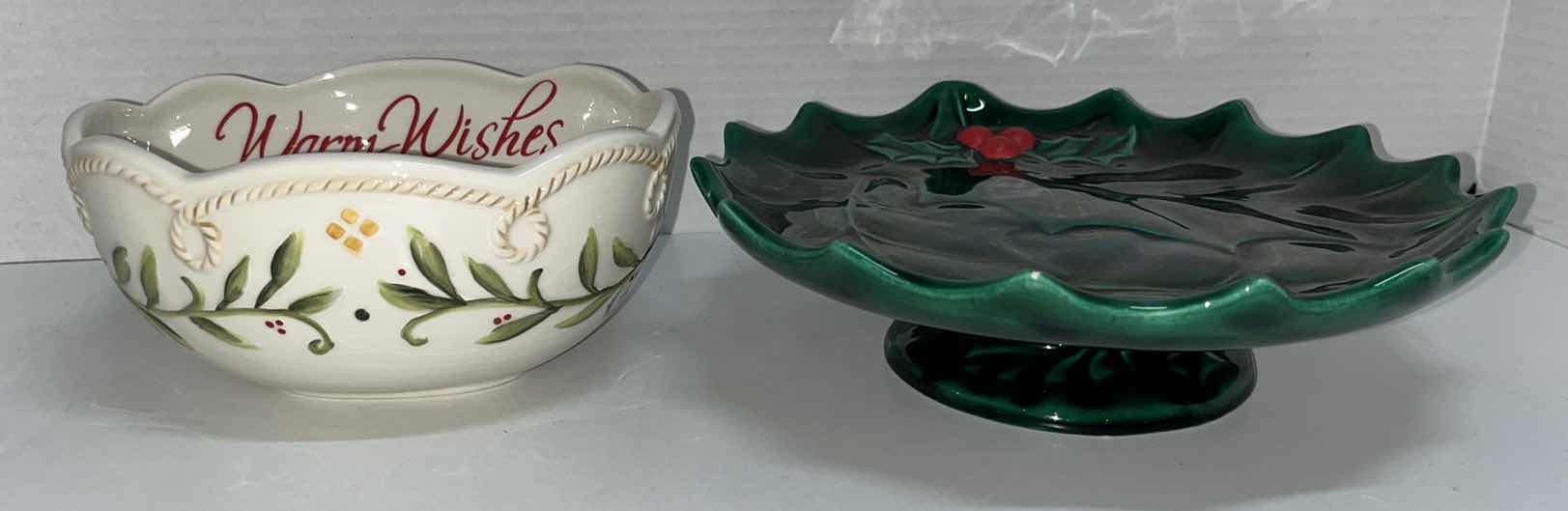 Photo 3 of ASSORTED CHRISTMAS CERAMIC/GLASS DISHES (7)