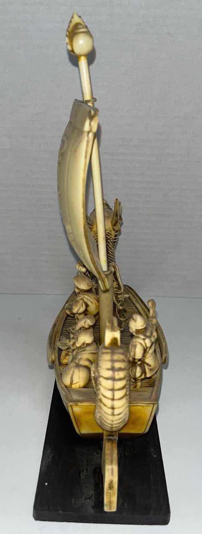 Photo 3 of VINTAGE DRAGON SHIP 7 IMMORTALS CARVED PLASTIC CELLULOID 3.25” X 9”