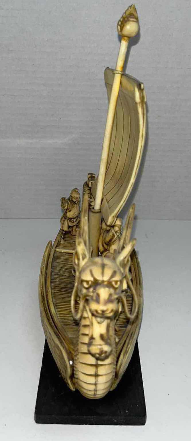 Photo 5 of VINTAGE DRAGON SHIP 7 IMMORTALS CARVED PLASTIC CELLULOID 3.25” X 9”
