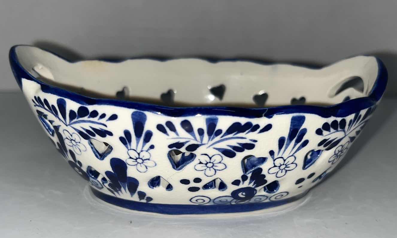 Photo 4 of DELFT HOLLAND HAND PAINTED SMALL PORCELAIN TRINKET BOWL 3.5” X 5” & H3.25” PITCHER (2)