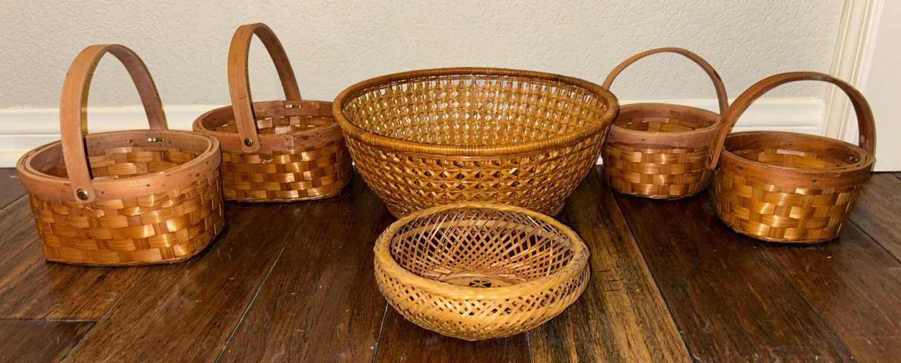 Photo 1 of ASSORTED WICKER BASKETS (6)