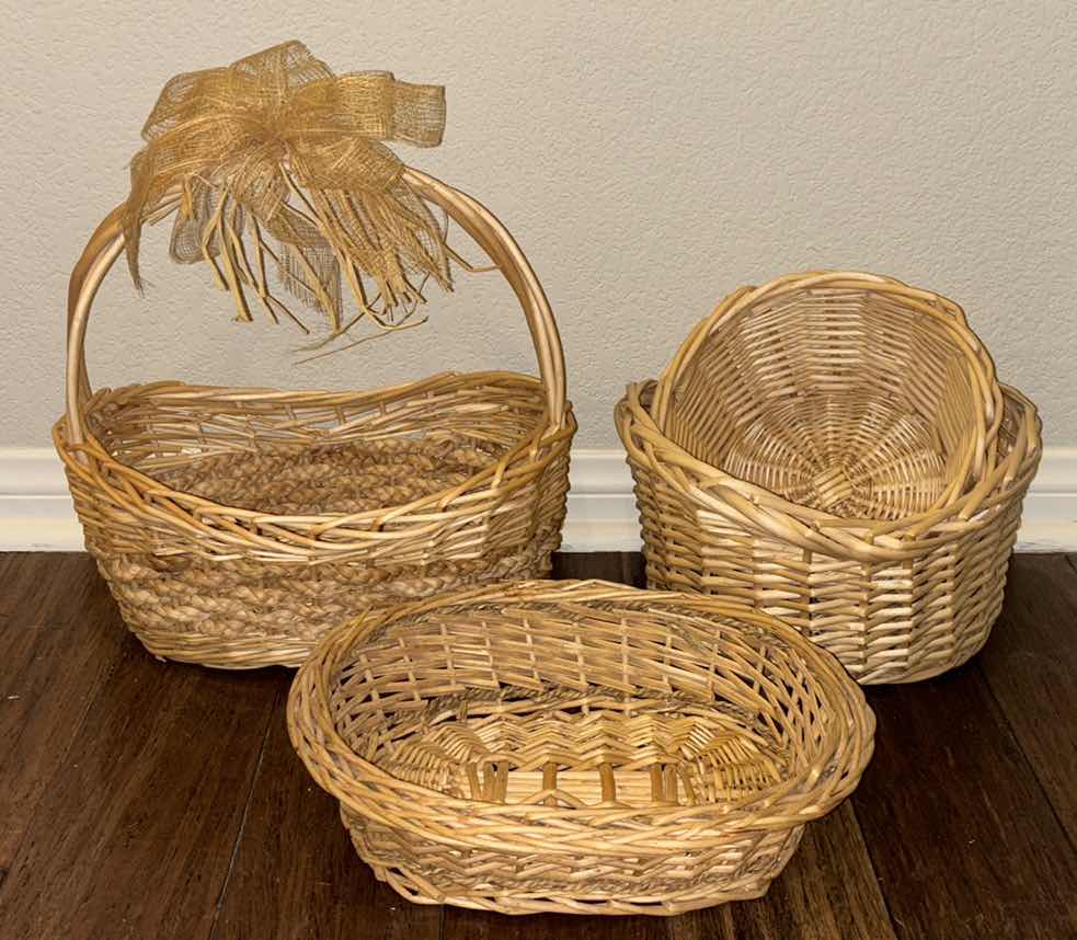 Photo 1 of ASSORTED WICKER BASKETS (4)