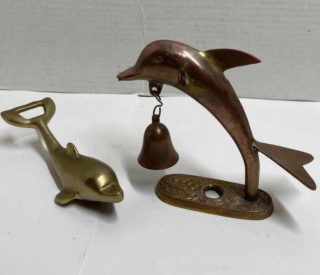 Photo 1 of SOLID BRASS DOLPHIN DECOR & BRASS DOLPHIN BOTTLE OPENER 6” X 2”