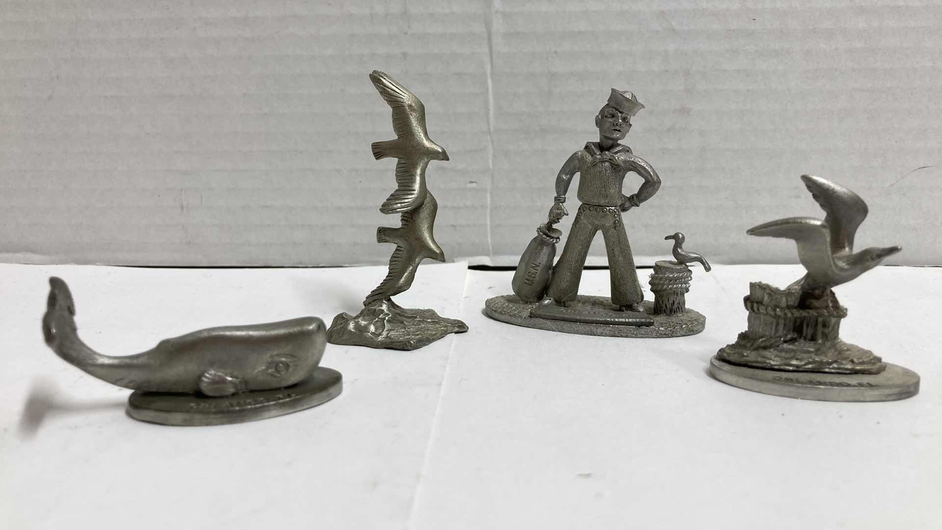 Photo 1 of SPOONTIQUES PEWTER FIGURINES (4) H2.5”