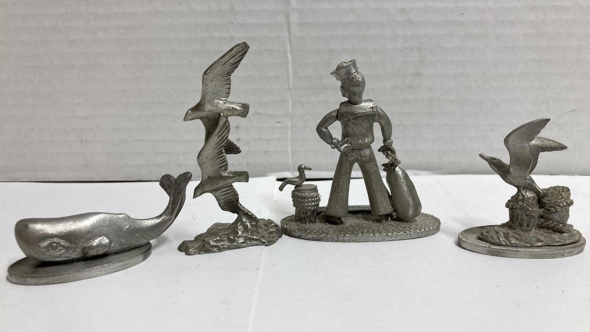 Photo 3 of SPOONTIQUES PEWTER FIGURINES (4) H2.5”