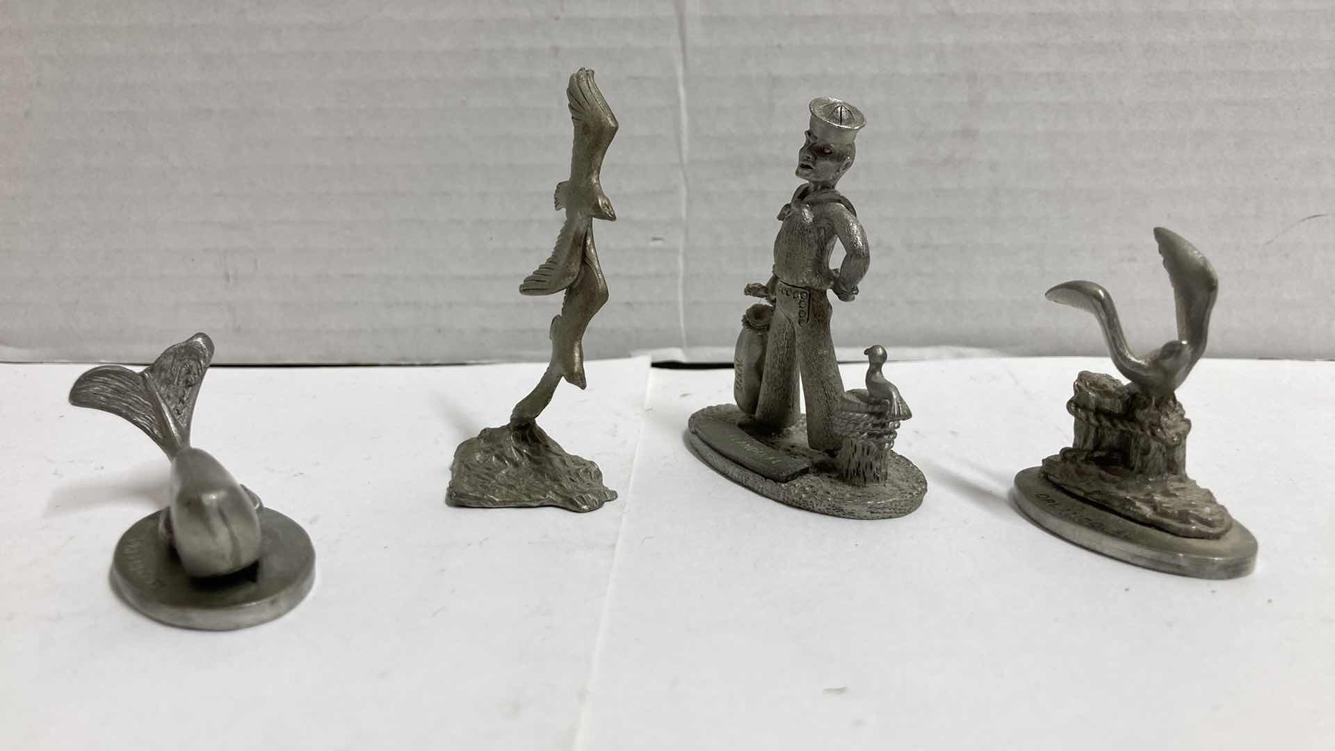 Photo 2 of SPOONTIQUES PEWTER FIGURINES (4) H2.5”