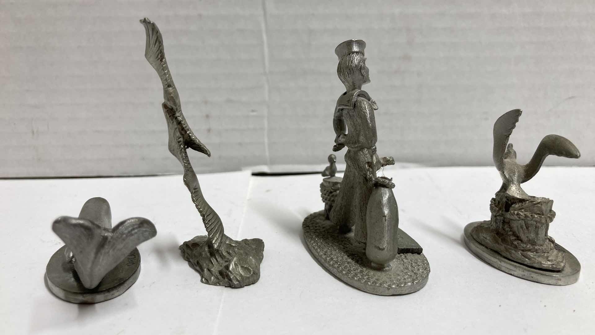 Photo 4 of SPOONTIQUES PEWTER FIGURINES (4) H2.5”