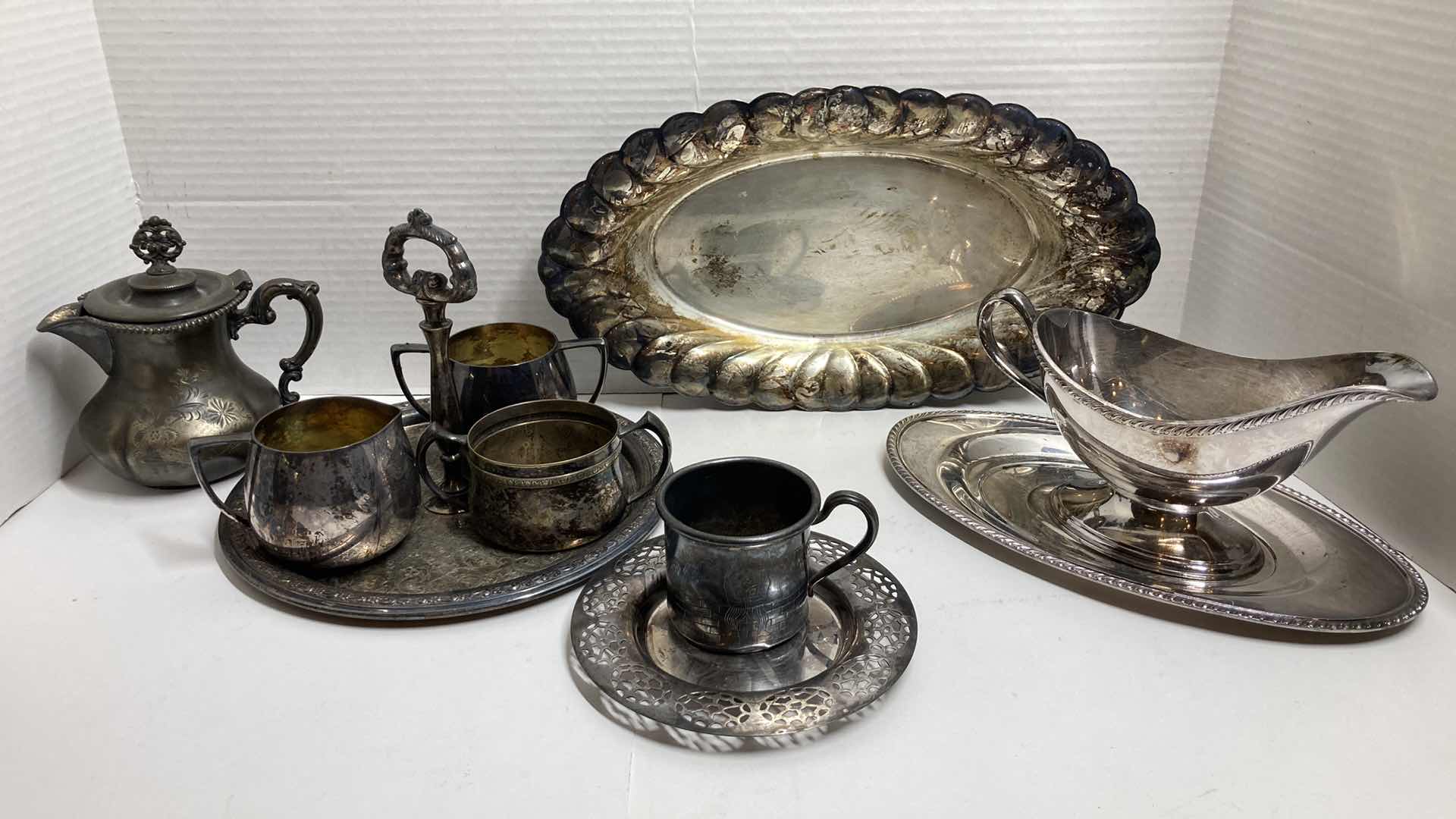 Photo 1 of SILVER PLATED SERVING DISHES- VARIOUS DESIGNS & PURPOSES (11)