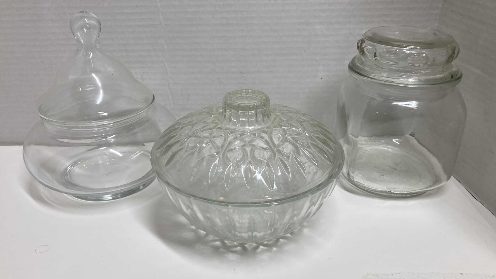 Photo 4 of CLEAR GLASS JARS-VARIOUS STYLES & DESIGNS