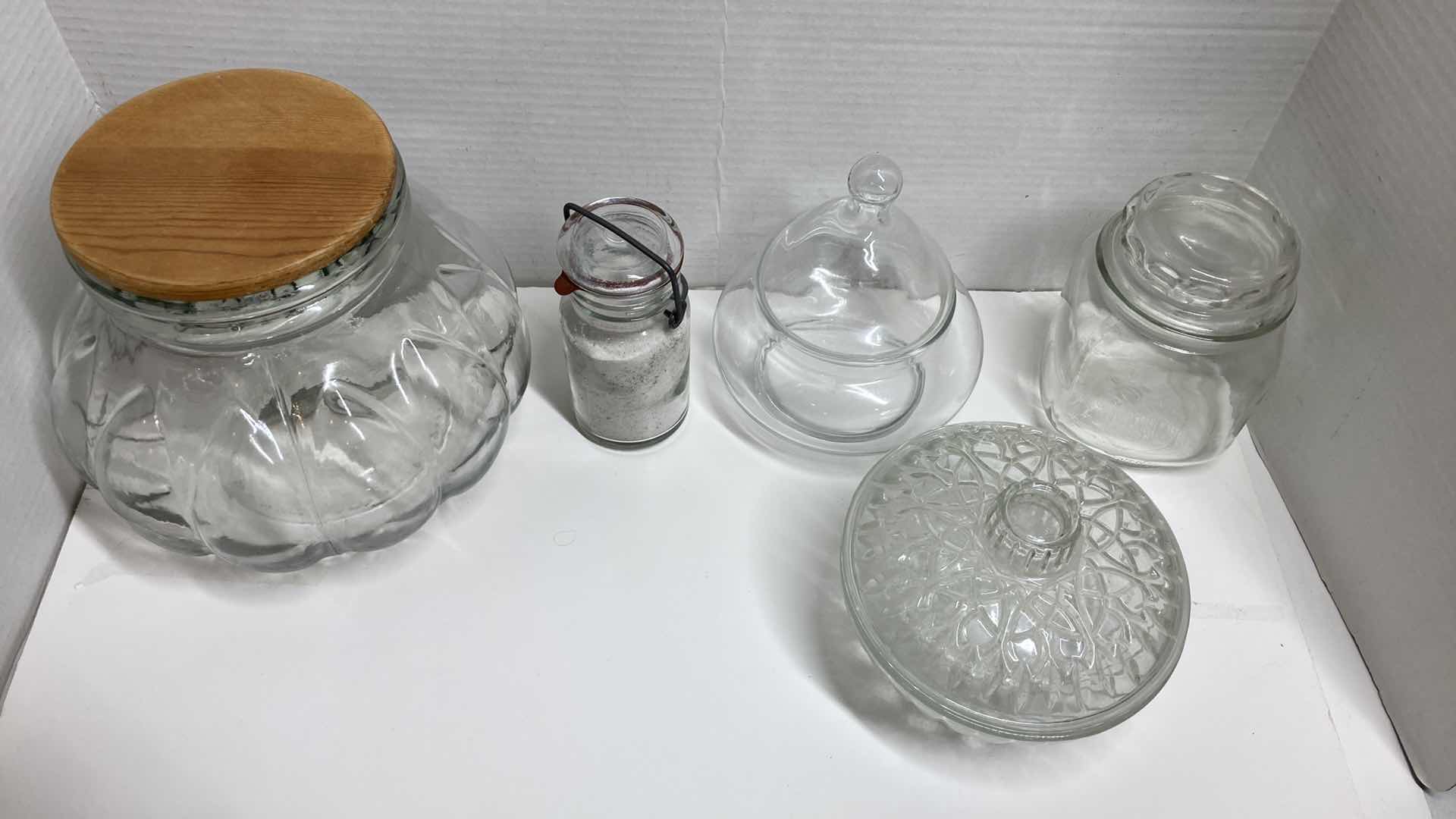 Photo 2 of CLEAR GLASS JARS-VARIOUS STYLES & DESIGNS